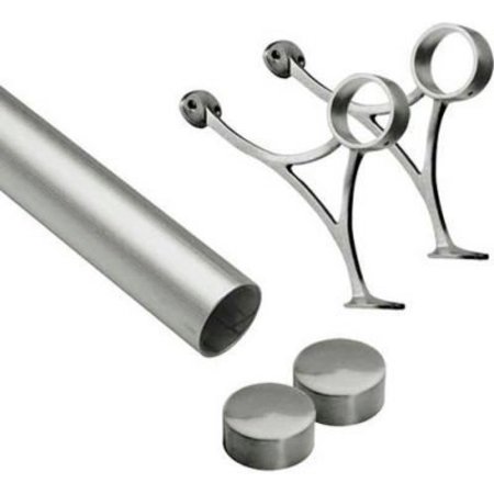 LAVI INDUSTRIES , 5' Foot Rail Kit, 2" Tube, Satin Stainless Steel 44-FR1005/2